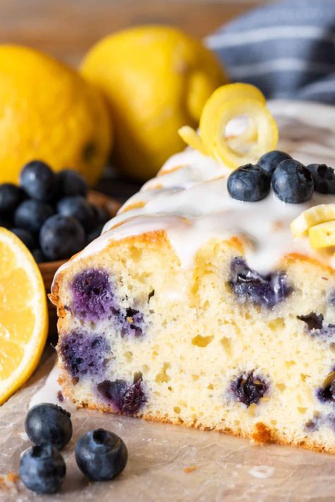 Blueberry Lemon Loaf Cake is a cake-like confection that's boosts your mood with bright lemon flavors balanced by sweet blueberries. Moist, bursting with sunny flavor, and drizzled with a delicate lemon glaze, this recipe is a must-try. Blueberry Lemon Loaf, Blueberry Loaf Cakes, Lemon Blueberry Loaf, Lifestyle Of A Foodie, Blueberry Loaf, Lemon Loaf Cake, Sweet Glaze, Lemon Blueberry Bread, Fruity Treats