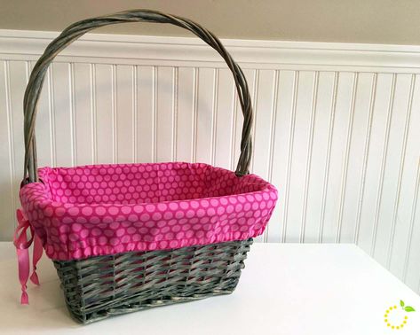 With Easter right around the corner, this simple and easy basket liner tutorial can help you personalize any basket you have on hand. Fabric Basket Liners, Easter Basket Liner, Liner Tutorial, Easter Basket Crafts, Wild Oats, Holiday Baskets, Basket Decor, Square Baskets, Basket Crafts