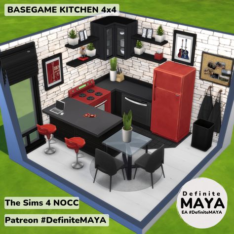 Sims 4 Basegame Living Room, Sims Mobile, Sims Freeplay Houses, Sims 4 Kitchen, Sims Houses, Sims 4 House Plans, Sims 4 House Building, Sims Ideas, Sims 4 House Design