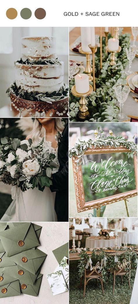 Sage Green Wedding Colors, Bright Wedding Colors, Fall Wedding Color Schemes, Wedding Color Scheme, Wedding Color Combinations, Wedding Color Ideas, Green Wedding Colors, Sage Wedding, Sage Green Wedding