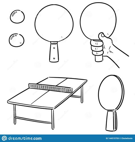 Table Tennis Equipment Drawing, Table Tennis Drawing, Tennis Images, Images For Drawing, Tennis Drawing, Table Tennis Equipment, Cartoon Doodle, Doodle Illustration, Drawing Easy