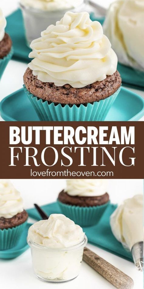 Cupcake Brownies, Buttercream Frosting For Cupcakes, Easy Icing, Easy Buttercream Frosting, Best Buttercream Frosting, Love From The Oven, Future Chef, Cupcakes Recipes, Cake Frosting Recipe