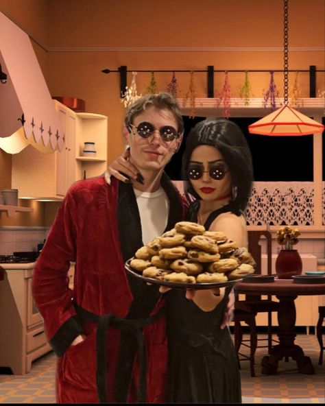 Iconic Costumes Couples, The Other Parents Coraline Costume, Edgy Couple Halloween Costumes, Other Parents Coraline Costume, The Mask Costume Couple, Jennifers Body Couples Costume, Mob Couple Costume, Halloween Inspo Couple, Black Hair Couple Costume