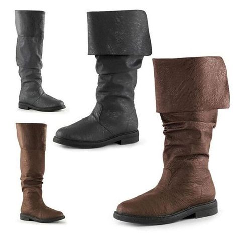 Pirate Knee High Boots, Pirate Boots, Botas Western, Shoes Trends, Knee High Boots Flat, Gothic Boots, Western Boots For Men, Low Heel Boots, Fashion Shoes Flats