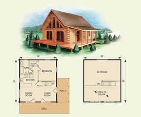 Small Cabin Floor Plans, Cabin With Loft, Log Cabin Flooring, House Closet, Log Cabin Floor Plans, Plan Chalet, Small Cabin Plans, Small Floor Plans, Log Home Floor Plans