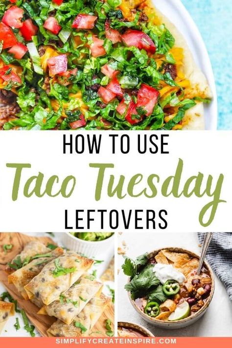 Chicken Taco Leftovers Ideas, What To Do With Leftover Taco Meat Ground Beef, Leftover Taco Shells Ideas, How To Use Leftover Taco Meat, Taco Soup With Leftover Taco Meat, Leftover Mexican Food Recipes, Ideas For Leftover Taco Meat, Things To Do With Taco Meat, Taco Ingredients Ideas