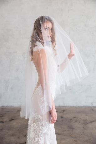 Double Veil, Silk Tulle Veil, Veil With Blusher, Fingertip Length Veil, Chapel Length Veil, Ivory Veil, Drop Veil, Layered Veil, Fingertip Veil