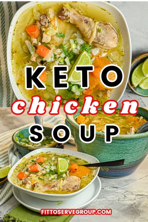 This keto chicken soup is a hearty and simple twist on a classic Guatemalan chicken soup recipe that has been passed down for generations. It encompasses all of the traditional flavors but without all of the starchy vegetables! keto chicken soup | keto caldo de Pollo | Guatemalan keto chicken soup #ketochickensoup #ketocaldo #lowcarbchickensoup Caldo Soup, Whole Chicken Soup, Chicken And Veg Soup, Chicken Soup Keto, Low Carb Chicken Soup, Hearty Chicken Soup, Soup Low Carb, Chicken Vegetable Soup Recipes, Keto Chicken Soup