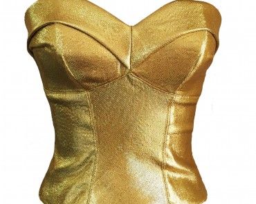 Scarlett Bustier – Gold Stretch Lame Satin Corset Top, Satin Corset, Versace Outfit, Gold Fabric, Ballet Flat Shoes, Corsets, Corset Top, Top Shoes, Gold Foil