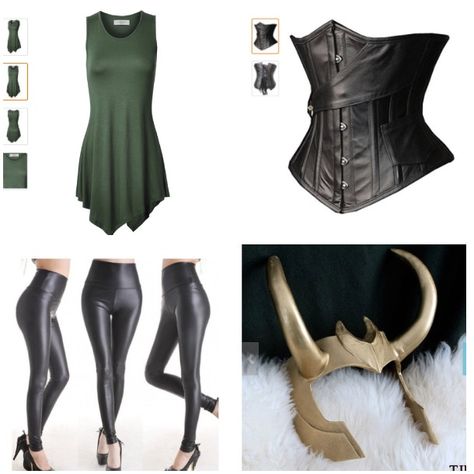 Ideas for my lady loki costume.                                                                                                                                                                                 More Plus Size Loki Costume, Thor X Loki Costume, Loki Cosplay Female Diy, Womens Loki Costume, Loki Halloween Costume Women Diy, Cosplay Ideas Comic Con, Fem Loki Cosplay, Loki Outfit Female, Loki And Thor Costumes