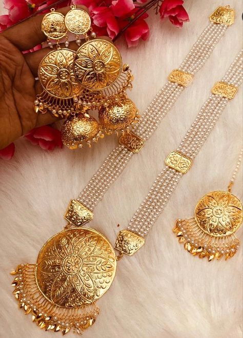 Punjabi Jewelry Traditional, Gold Pendent Set, Punjabi Jewelry, Jewelry Necklace Simple, Bridal Jewelry Sets Brides, Pendent Set, Jewelry Traditional, Gold Pendent, Bridal Jewelery