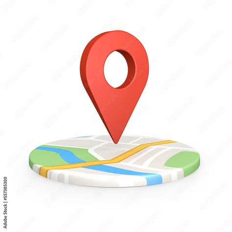 Road Directions, Location Pin, Navigation Map, Location Icon, Video Template, Gps Navigation, 3d Rendering, 3d Illustration, Icon Illustration