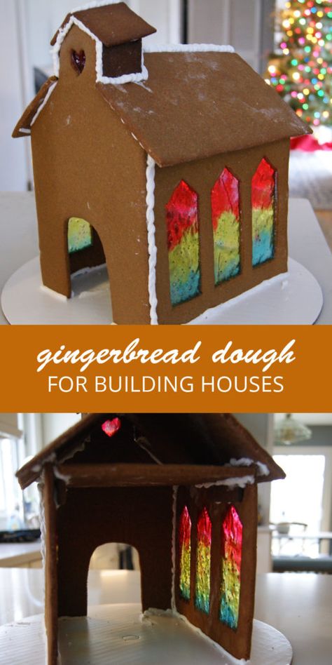 Gingerbread For Gingerbread House, Gingerbread Construction Dough, Non Traditional Gingerbread House Ideas, Sturdy Gingerbread House Recipe, Gingerbread House Recipes Dough, Gingerbread House Measurements, Gingerbread Dough For Houses, Gingerbread House Glue Icing, Gingerbread House Winners