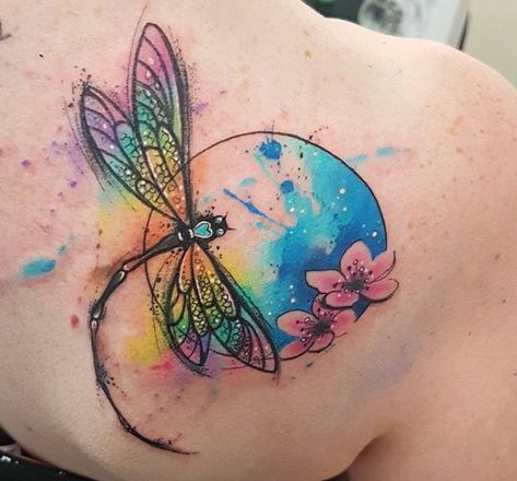 Watercolor Dragonfly Tattoo, Small Dragonfly Tattoo, Sketchy Tattoo, Tattoos Traditional, Dragonfly Tattoo Design, Mandala Tattoos, Tattoos Mandala, Bug Tattoo, Tattoos Sleeve