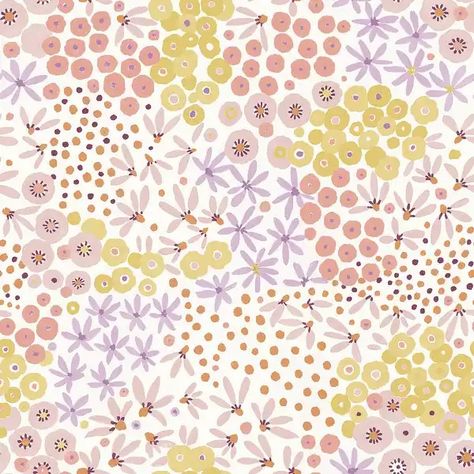 NuWallpaper Floral Bunch Multi Warm Peel & Stick Wallpaper - On Sale - Bed Bath & Beyond - 36646616 Orange Raspberry, Floral Print Design, Kids Wall Decor, Peel Stick Wallpaper, Unicorn Design, Sunny Yellow, Painted Flowers, Wallpaper Samples, Wallpaper Roll