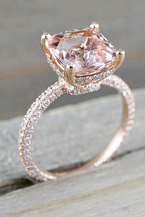 Rose Gold Pave Band, Morganite Engagement Rings, خواتم خطوبة, Istoria Modei, Dream Wedding Ring, Cute Engagement Rings, Future Engagement Rings, Beautiful Wedding Rings, Morganite Engagement