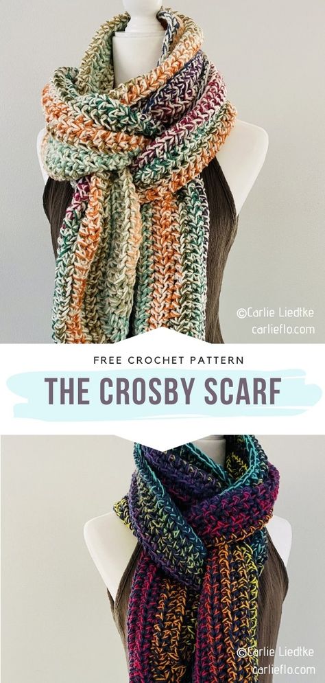 Cowl Scarf Pattern Free, 2 Skein Crochet Scarf, Homespun Yarn Crochet Scarf, 3 Color Crochet Scarf Pattern Free, Crochet Cowl Beginner, 2 Hour Crochet Scarf, Free Crochet Patterns For Scarves Using Bulky Yarn, Crocheted Winter Scarves, Light Weight Scarf Crochet Pattern