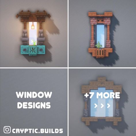 Mc Window Designs, Minecraft Banner Curtain Designs, Castle Window Minecraft, Minecraft Window Design Ideas, Window Designs Minecraft, Circle Window Minecraft, Minecraft Castle Windows, Window Ideas Minecraft, Minecraft Circle Window