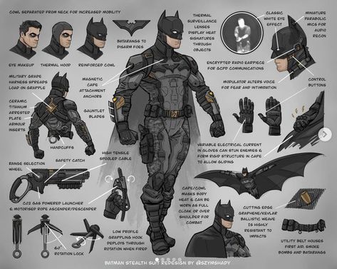 Superhero Base Design, Batman Stealth Suit, Batman Suit Design, Batman Tech, Costume Template, Armored Batman, Character Redesign, Batman Concept Art, Batman Redesign