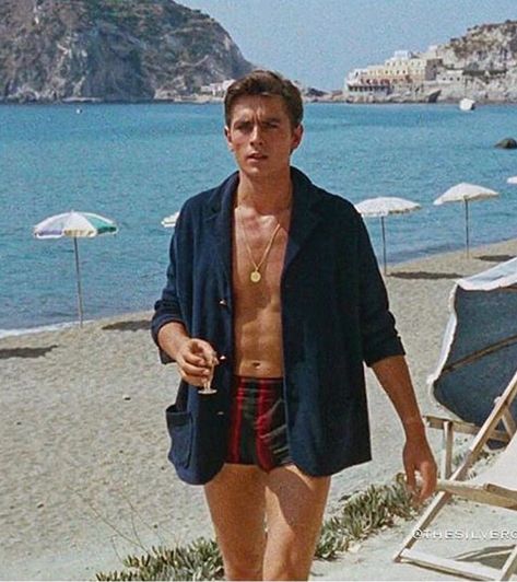 Riviera Fashion, Riviera Chic, Anthony Delon, French Riviera Style, 60s Men, Slim Aarons, Richard Gere, Alain Delon, Classy Aesthetic