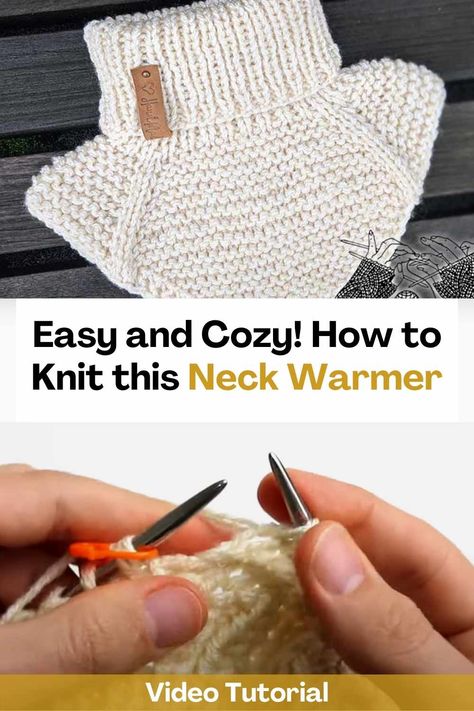 Easy and Cozy! How to Knit this Neck Warmer Knit Neck Warmer Pattern Free, Neck Warmer Knitting Pattern, Toddler Crochet Patterns, Knitted Neck Warmer, Knit Neck Warmer, Childrens Scarf, Diy Knit Blanket, Kids Knitting, Toddler Patterns