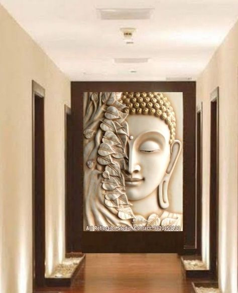 partition design partitions partition partitioning partition partition designs partitioned living room partition design Interior Door Colors, Buddha Wall Decor, Buddha Home Decor, Buddha Decor, Buddha Wall Art, Bookshelves In Living Room, Painting Colors, Pooja Room Design, Clay Wall Art