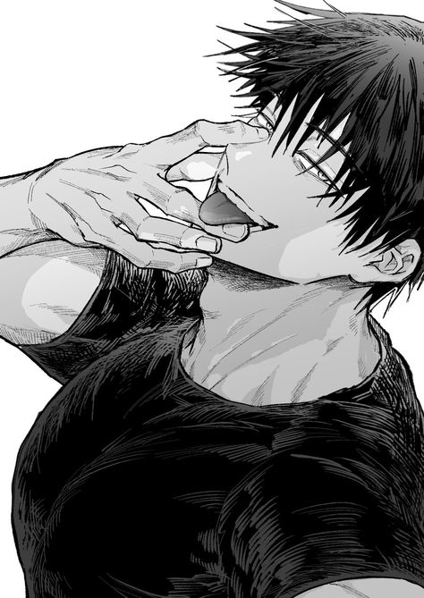 Toji Fushiguro, Black Hair, A Man, Hair, Black