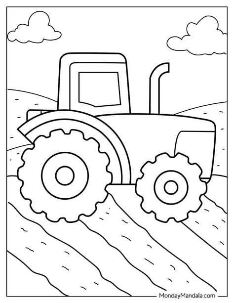 Farm Free Printables Preschool, Free Farm Coloring Pages, Farm Coloring Pages Preschool, Coloring Pages For Toddlers Free Printable, Farm Dot Printables, Preschool Farm Animal Art, On The Farm Art Preschool, Farm Activity Sheets, Tractor Printables Free