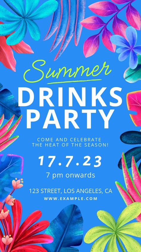 Summer Party Invitations, Pin Template, Invitation Card Template, Summer Music, Event Poster, Pinterest Pin, Summer Design, Best Templates, Summer Festival