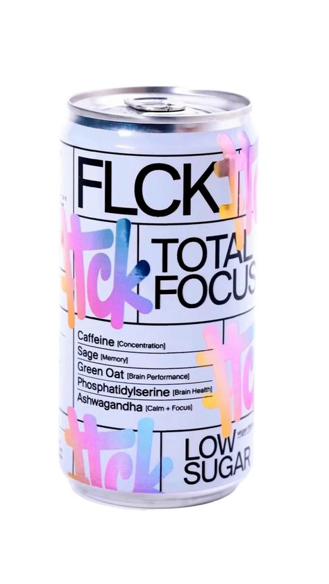 FLCK Gets Futuristic With Graffiti-Inspired Packaging For Energy Drink Brand Total Focus - DIELINE Soda Can Design, Futuristic Product Design, Modern Wine Labels, Energy Drinks Packaging, Energy Drink Mix, Creative Branding Design, Drinks Packaging Design, Drinks Brands, Text Logo Design