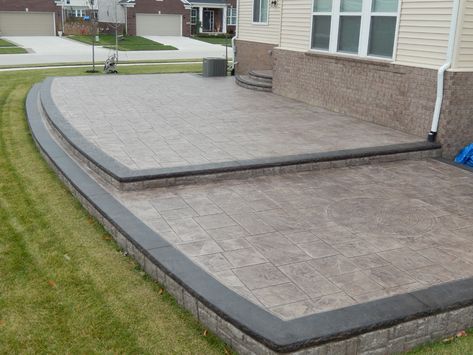 Stamped Concrete Contractor - Ruggero Cement Construction Backyard Concrete, Stamped Concrete Patio Designs, Bath Layout, Chic Backyard, Concrete Work, Cement Patio, Concrete Patio Designs, Concrete Patios, Porch Remodel