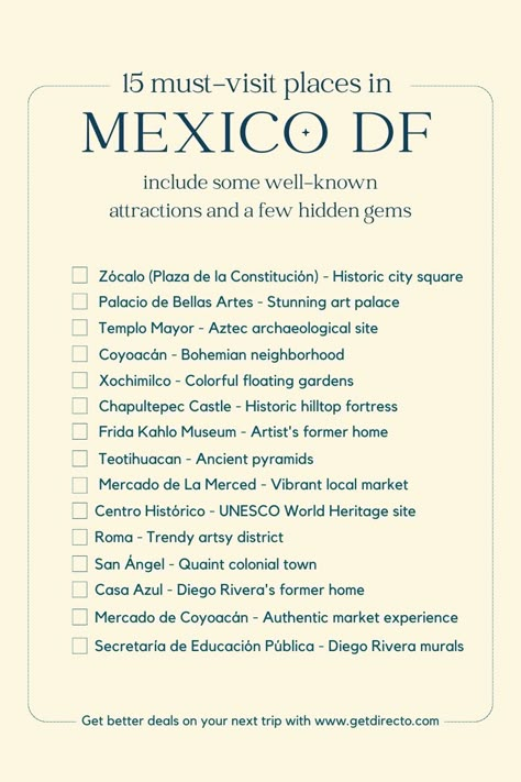 to do Checklist place to visit in Mexico Template free bucket list to-do in Mexico City Mexico City Itinerary, Mexico City Bucket List, Mexico Travel Itinerary, Mexico City Aesthetic, Mexico City Vacation, Places In Mexico, Mexico Bucket List, Things To Do In Mexico, Visiting Mexico City