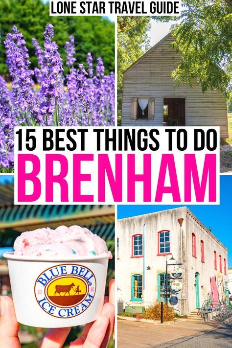 15 Fun Things to Do in Brenham, TX (+ Nearby Attractions!) Things To Do In Brenham Texas, Brenham Texas Things To Do, Day Trips From Houston, Texas Day Trips, Brenham Texas, Texas Travel Guide, Texas Adventure, Explore Texas, Visit Texas