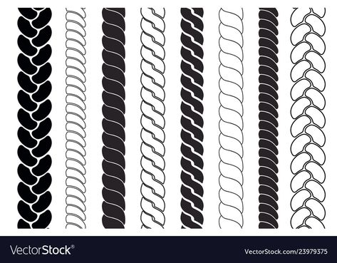 Rope Pattern Design, Braids And Plaits, Plaits Braids, Braid Rope, Anker Tattoo, Rope Pattern, Procreate Brushes Free, Textile Sculpture, Arm Band Tattoo