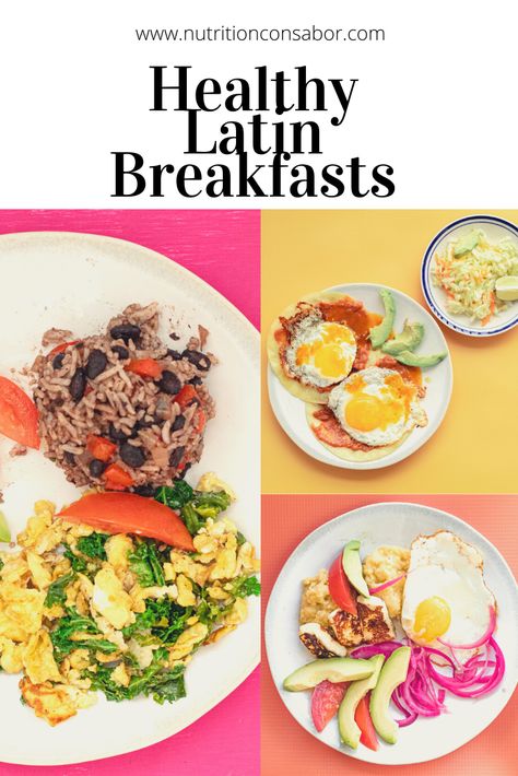 Latin American Breakfast, Latin Breakfast, Healthy Balanced Breakfast, Latin Dishes, Costa Rican Food, Balanced Plate, Gallo Pinto, Healthy Mexican Recipes, Dominican Food