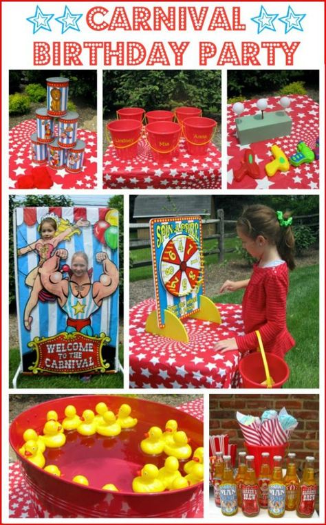 Carnival Birthday Theme, Circus Themed Birthday Party, Circus Birthday Party Theme, Carnival Birthday Party Theme, Carnival Birthday Party, Circus Carnival Party, Carnival Circus, Kids Carnival, Circus Theme Party