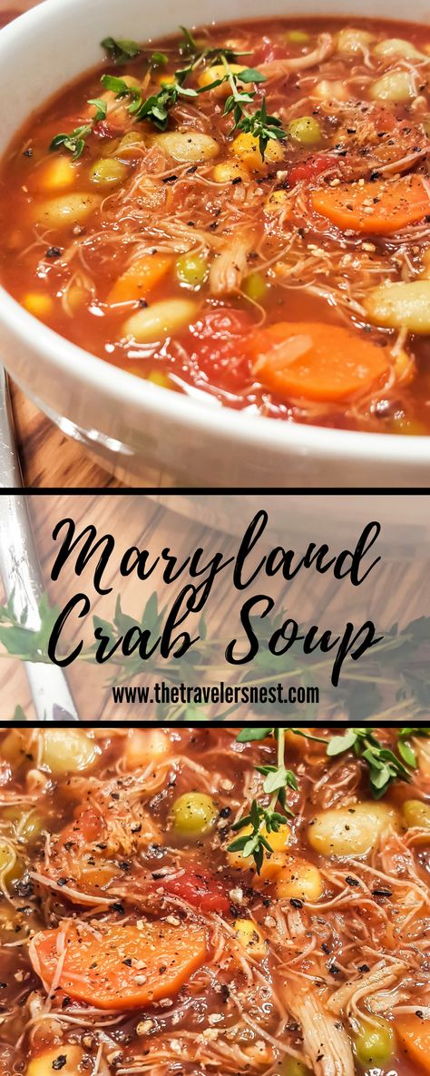 Slow Cooker Maryland Crab Soup, Manhattan Crab Soup, Healthy Crab Soup Recipes, Maryland Crab Soup Recipe Baltimore, Tomato Crab Soup, Crab Chili Recipe, Spicy Crab Soup Recipes, Maryland Style Crab Soup, Best Maryland Crab Soup