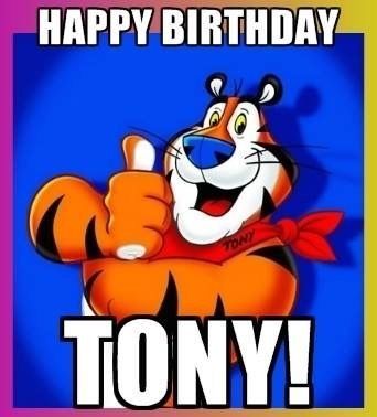 Happy Birthday Tony, Ginger Humor, Garfield Quotes, You're Great, Tony The Tiger, Love Poems For Him, Funny Logo, Poems For Him, Classic Cartoon Characters