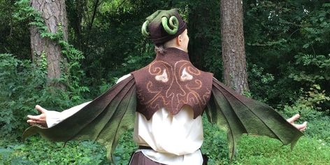 Moss Fete - Durham - North Carolina - United States - Wendy - Eventeny Faerie Costume, Leaf Wings, Ren Faire Outfits, Ren Faire Costume, Costume Wings, Dragon Costume, Fairy Dragon, Collar Vest, Larp Costume