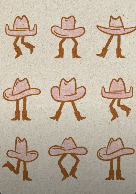 Rodeo Doodles, Western Doodle Art, Groovy Cowgirl Aesthetic, Groovy Western Aesthetic, South Western Aesthetic, Fall Cowgirl Wallpaper, Country Aesthetic Painting, Cowgirl Doodle, Rhinestone Cowgirl Aesthetic