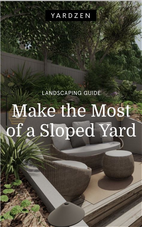 Sloped Block Landscaping, Hill Landscape Design, Tiered Wall Landscaping, Garden Design Slope Hillside Landscaping, Steep Yard Ideas, Terraced Pool Landscaping, Uphill Landscaping Ideas, Garden Different Levels Landscape Design, Viewing Deck Design Outdoor