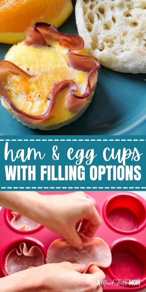 Egg Cups With Ham, Ham And Egg Breakfast Cups, Ham Muffin Cups, Deli Ham Breakfast Ideas, Baked Ham And Egg Cups, Breakfast Egg Cups Make Ahead, Ham Egg Cups Breakfast, Ham And Egg Cups Muffin Tins, Ham Cups With Eggs