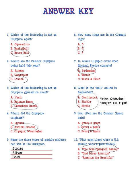 We have Olympic fever over here. The boys love cheering for their favorites and getting to see the different sports we don’t normally watch. They loved archery, fencing, gymnastics, and swimming so far. I’ve seen so many great printables and activities I thought I’d share some more in case you need a prescription for Olympic … Sports Trivia Questions And Answers, Olympic Printables, Behavior Calendar, Sports Trivia, Camp Director, Brain Quiz, Sports Quiz, Fun Quiz Questions, Trivia Tuesday