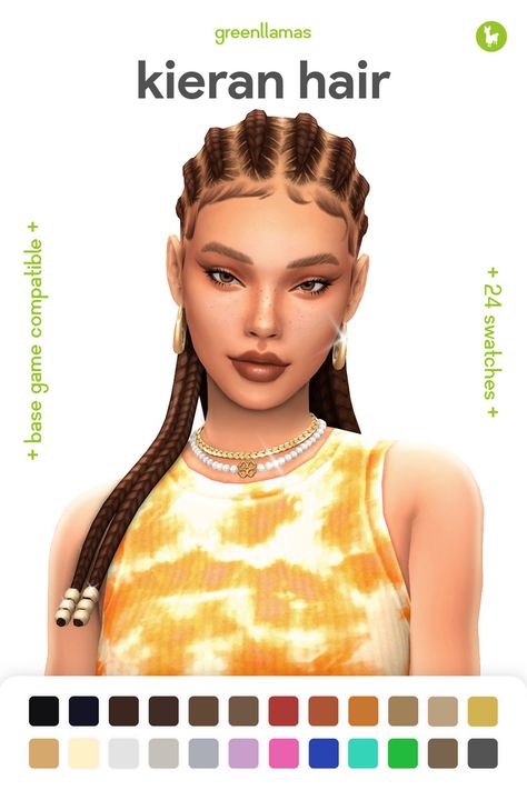 Sims 4 Pack, Mods Sims 4, The Sims 4 Cabelos, 4 Braids, Sims 4 Black Hair, Mod Hair, Pelo Sims, The Sims 4 Packs, Sims 4 Cc Makeup