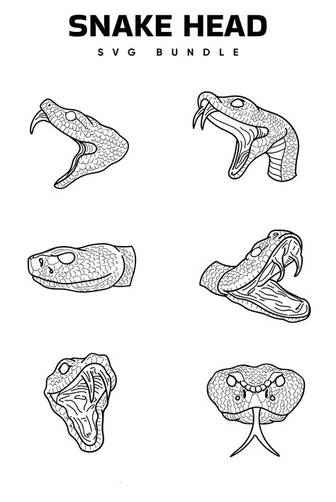 Snake Head SVG Snake Drawings Simple, Snake Head Side View Drawing, Cardboard Snake Head, Snake Head Tattoo Stencil, Snake Mouth Open Side View, Hissing Snake Tattoo, Snake Front View Drawing, Open Mouth Snake Tattoo, Snake Hissing Drawing