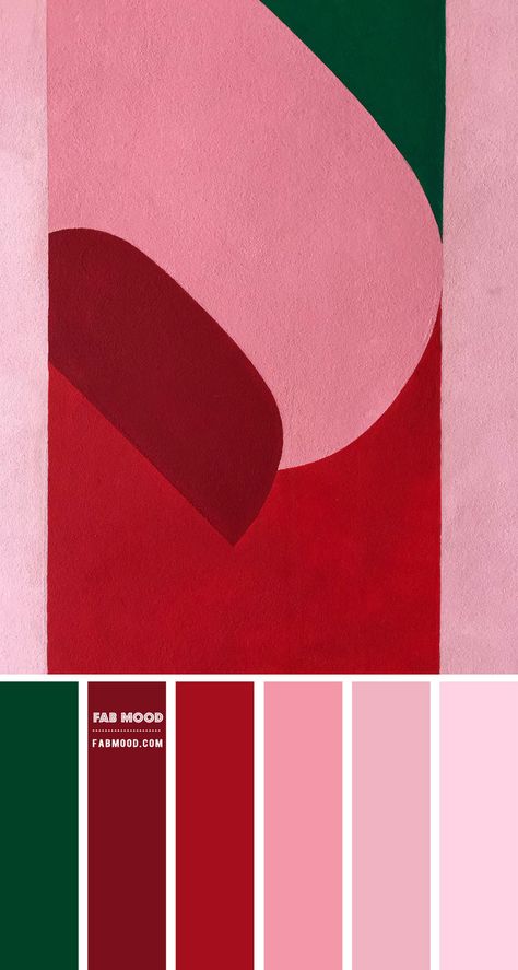 Pink Red Teal Color Palette, Pink And Red Colour Scheme, Red Pink Colour Palette, 2 Colour Palette, Green And Red Room Decor, 4 Colors Palette, Pink And Red Color Scheme, Pink Room Color Palette, Red Logo Color Palette