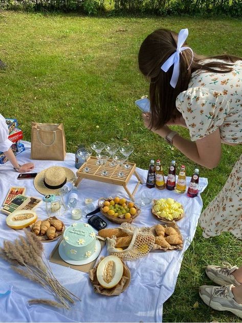 17 Aesthetic Birthday Picnic Party Ideas For The Best Time Birthday Picnic Brunch, Birthday Picnic Party Ideas, Cottagecore Aesthetic Picnic, Picnic Set Up, Picnic Aesthetic Ideas, Aesthetic Picnic Ideas, Birthday Picnic Party, Group Picnic, Picnic Party Ideas