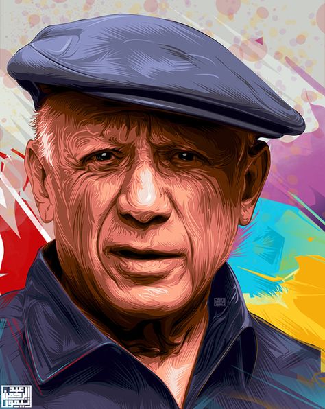 Abdelrahman Taymour - Pablo Picasso - ART - illustration - Taymour - Vector - Vector Art - digital art - vexel art - photoshop - illustrator - drawing - draw - art - portrait - vector illustration - a.taymour - digital artist - vector artist - my art - vector abdelrahman taymour - art abdelrahman taymour Vexel Art, Picasso Portraits, Pablo Picasso Art, Contour Lines, Illustrator Drawing, Photoshop Artwork, Face Illustration, Picasso Art, Shadow Photos