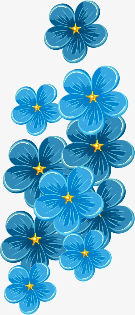 Blue Flower Cartoon, Blue Flowers Drawing, Blue Flower Drawing, Blue Flower Clipart, Blue Flower Png, Daisy Flower Drawing, Abstract Flower Painting Acrylic, Hand Watercolor, Watercolor Simple