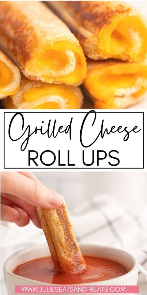 Looking for a tasty twist on the classic grilled cheese sandwich? Try these delicious grilled cheese roll ups, filled with gooey cheese and crispy bread. Perfect for a quick and satisfying lunch or snack! Grilled Cheese Lunch For Kids, Grill Cheese Appetizer, Rolled Up Sandwiches, Rolled Grilled Cheese Sandwich, Kids Roll Ups For Lunch, Kids Sandwich Ideas Schools, Rolled Grilled Cheese, Easy Grilled Sandwich Ideas, Grilled Cheese For Party